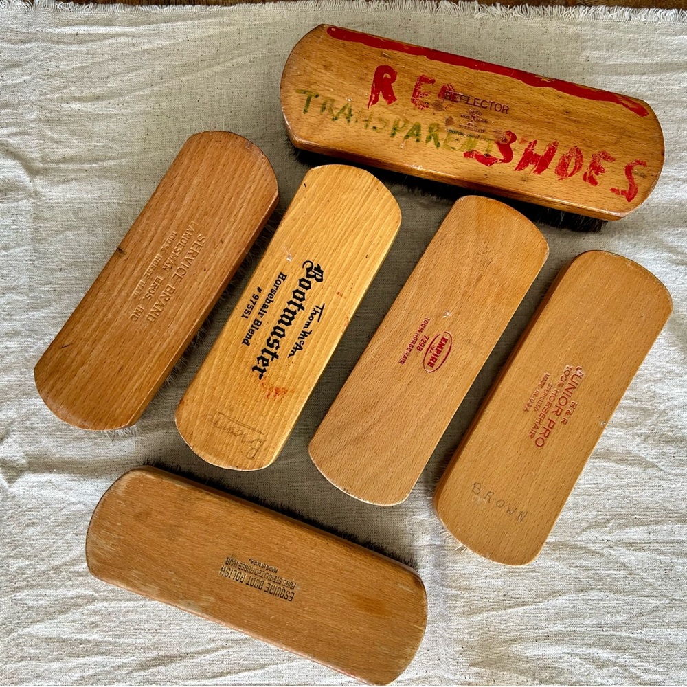 Lot of Six Vintage Horsehair Brushes